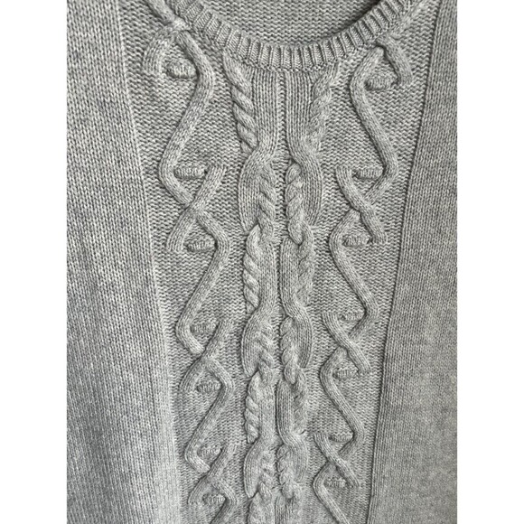 Garnet Hill Women's size XS 100% Cashmere Cable Knit Tunic Sweater - Gray - Picture 5 of 9